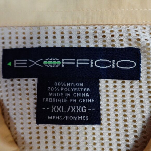 ExOfficio Shirt 2XL Yellow Solid Long Sleeve Vented Nylon Blend - Picture 4 of 10